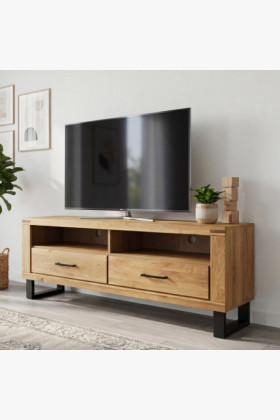 Tv komoda dub na kovových nožičkách 138 cm, Martina